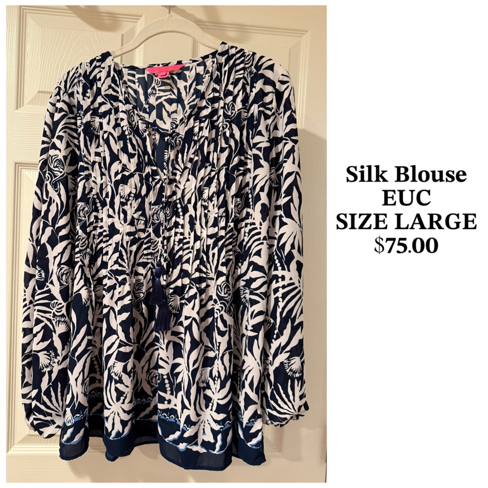 Lilly Pulitzer Navy and White Blouse
